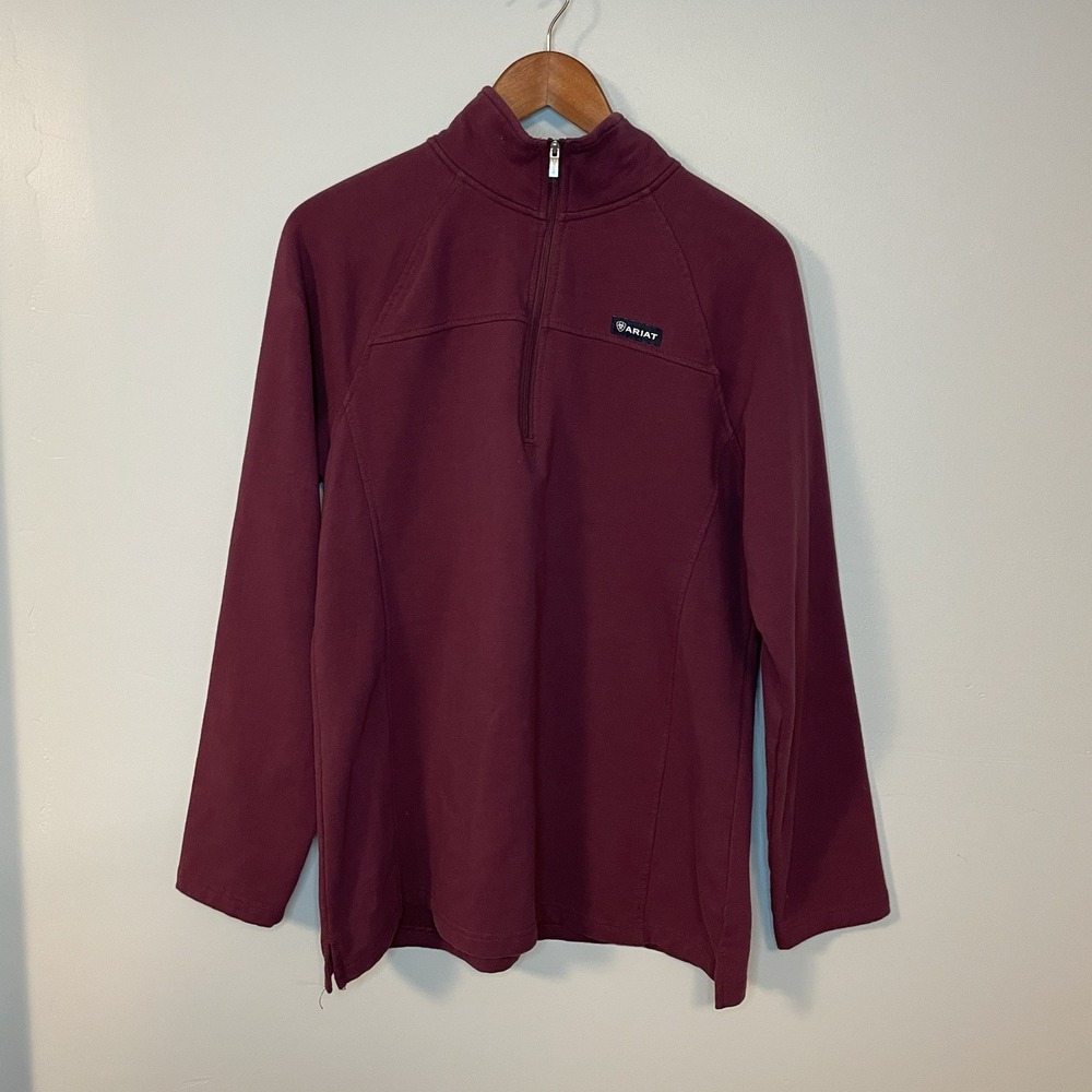 Ariat Women's Maroon High Neck 1/2‎ Zip Pullover Size Large
